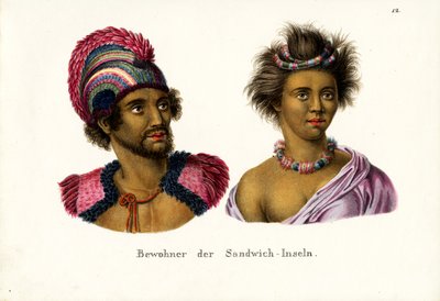 Gente de Hawái, 1824 de Karl Joseph Brodtmann