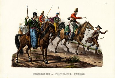 Caballos rusos y polacos, 1824 de Karl Joseph Brodtmann