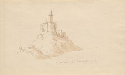 El viejo castillo Gutenfels en Caub am Rhein de Karl Julius Von Leypold