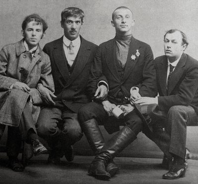 Osip Mandelstam, Korney Chukovsky, Benedikt Livshits y Yury Annenkov, 1914 de Karl Karlovich Bulla