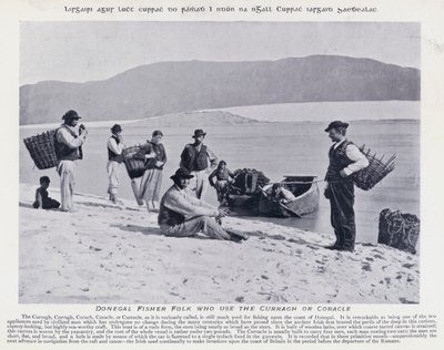 Pescadores de Donegal que usan el curragh o coracle (foto en b/n) de Karl Karlovich Piratsky