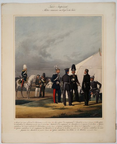 Pioneros, inválidos y gendarmes del Cuerpo de la Guardia Imperial, 1867 de Karl Karlovich Piratsky