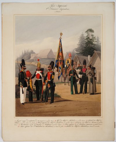 Soldados de la 2ª División de Infantería de la Guardia Imperial Rusa de Karl Karlovich Piratsky