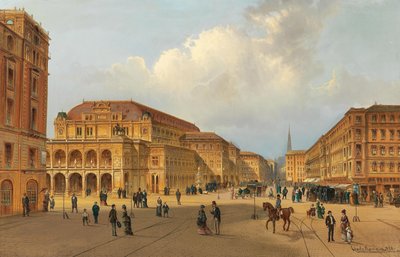 Vista de la Ópera Estatal de Viena, 1880 de Karl Kaufmann