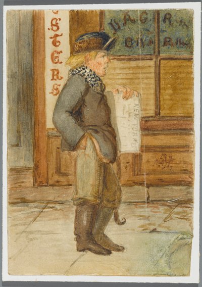 Niño del periódico, 1864 de Karl L.H. Mueller