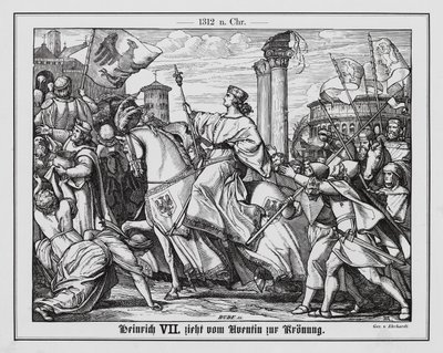 El rey Enrique VII de Alemania camino de su coronación como Emperador del Sacro Imperio Romano Germánico de Karl Ludwig Adolf Ehrhardt