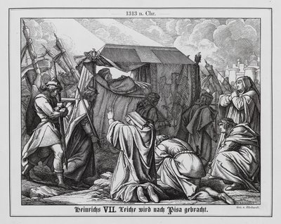 El cuerpo del emperador del Sacro Imperio Romano Germánico Enrique VII es trasladado a Pisa para su entierro. de Karl Ludwig Adolf Ehrhardt