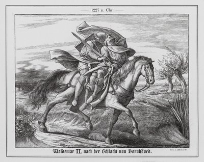Valdemar II, rey de Dinamarca, tras la batalla de Bornhoved de Karl Ludwig Adolf Ehrhardt