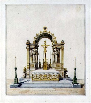 Diseño para un altar mayor neoclásico de Karl Ludwig Wilhelm Zanth