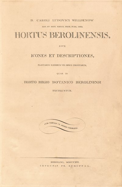 Hortus Berolinensis de Karl Ludwig Willdenow