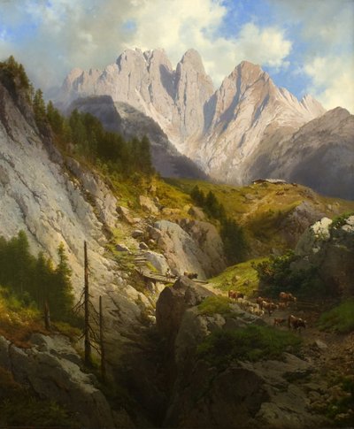 Escena de montaña en el Tirol de Karl Millner