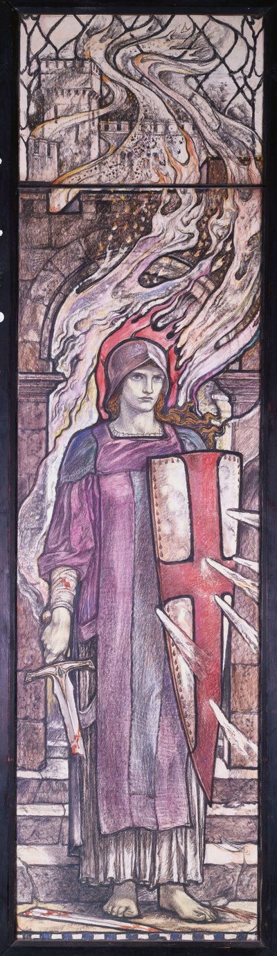Fortaleza: Diseño para vidrieras en la Iglesia de Todos los Santos, Eastchurch, Isla de Sheppey, c.1912 de Karl Parsons