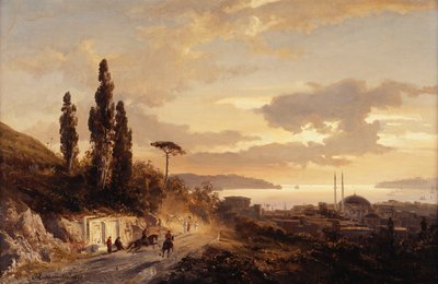 Una vista de Constantinopla y el Bósforo desde el lado asiático, 1864 de Karl Paul Themistocles von Eckenbrecher