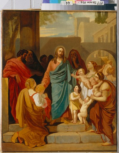 Le Christ benissant les enfants (Cristo bendiciendo a los niños) - Pintura de Karl Pavlovich Briullov (Brioullov) (1799-1852), huile sur toile de Karl Pavlovich Bryullov