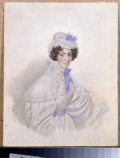 Retrato de Anna Borisovna Bakunina (1802-1835). Oeuvre de Karl Pavlovich Briullov (Brioullov) (1799-1852), aquarelle sur papier de Karl Pavlovich Bryullov