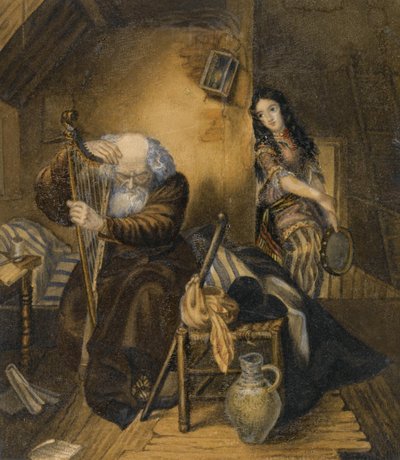 Ilustración de la novela Los años de aprendizaje de Wilhelm Meister de Johann Wolfgang von Goethe de Karl Pavlovich Bryullov