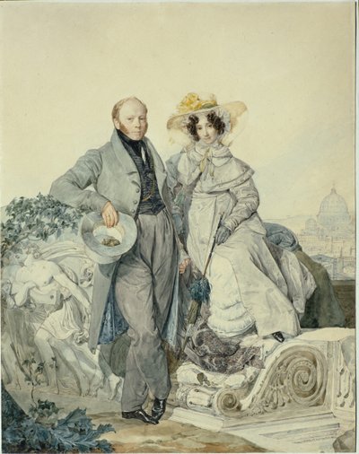 Retrato de Grigory Nikanorovich y Varvara Alexeyevna Olenin, 1827 de Karl Pavlovich Bryullov