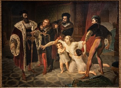 El sacrificio de Inés Di Castro (La muerte de Inés Di Castro) (óleo sobre lienzo) de Karl Pavlovich Bryullov