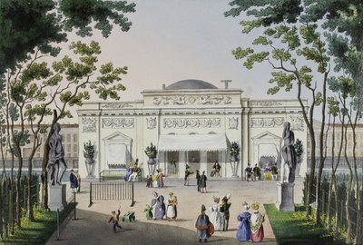 Café en el Jardín de Verano en San Petersburgo, primera mitad del siglo XIX de Karl Petrovich Beggrov