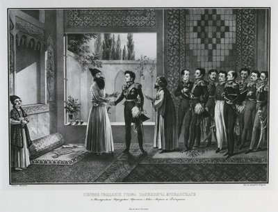Primer encuentro del Conde Iván Paskevich con Abbas Mirza, 1828 de Karl Petrovich Beggrov