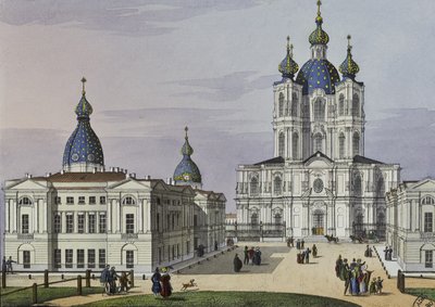 Convento Smolny de la Resurrección en San Petersburgo, primera mitad del siglo XIX de Karl Petrovich Beggrov