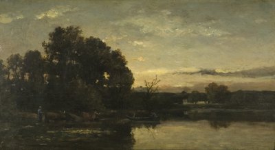 Paisaje de río, c.1880 de Karl Pierre Daubigny