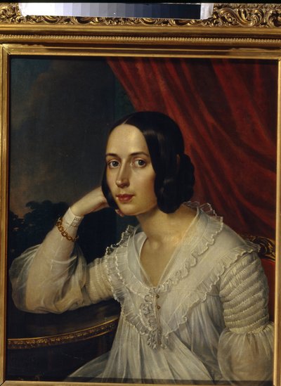 Retrato de Natalia Alekseevna Touchkova Ogareva (1829-1913) (Retrato de N. A. Tuchkova Ogareva). Pintura de Karl Reichel (1788-1857), huile sur toile 1842. Arte ruso de Karl Reichel