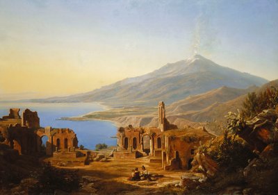 Teatro Greco, Taormina, con Etna al Fondo de Karl Robert Kummer