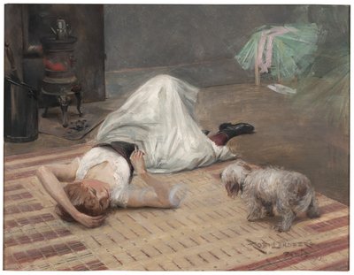 Modelo fumando (óleo sobre tabla) de Karl Robert Lundberg