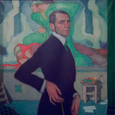 Autorretrato contra el ciclo de los Nibelungos de Karl Schmoll von Eisenwerth