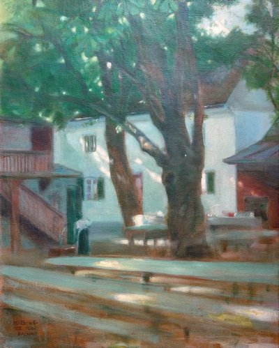 Luces del sol (Jardín de cerveza en Dachau) de Karl Schmoll von Eisenwerth