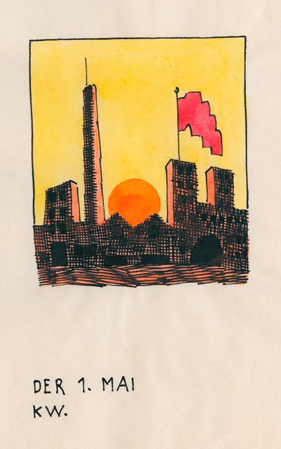 El primero de mayo, c.1919 (acuarela) de Karl Wiener