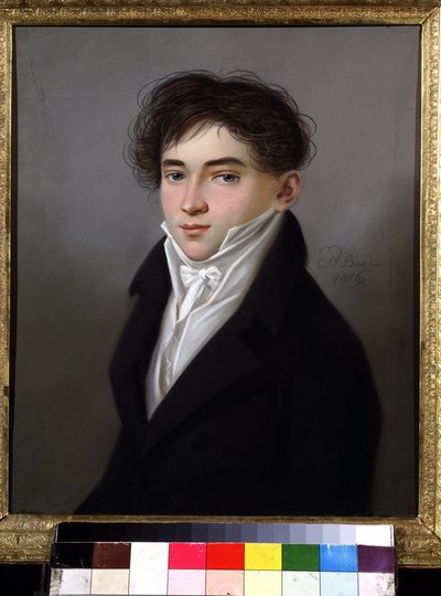 Retrato del Mariscal de la nobleza de Saratov A.S.Kiselev. Pintura de Karl Wilhelm Bardou (1750-después de 1842). Pastel sobre cartulina, 29,5 x 25,3 cm de Karl Wilhelm Bardou