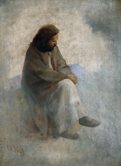 Autorretrato como Cristo, de Diefenbach, Karl Wilhelm (1851-1913). Óleo sobre lienzo de Karl Wilhelm Diefenbach