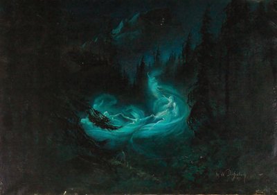 La danza de las hadas, 1895 de Karl Wilhelm Diefenbach