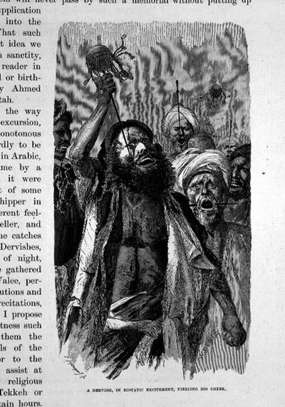 Un Derviche en Éxtasis Emocional Perforando su Mejilla de Karl Wilhelm Gentz