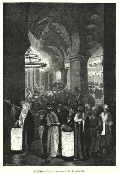 Oraciones vespertinas durante el Ramadán, Egipto de Karl Wilhelm Gentz