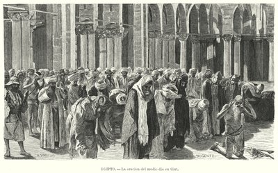 Oraciones del mediodía en Asyut, Egipto de Karl Wilhelm Gentz