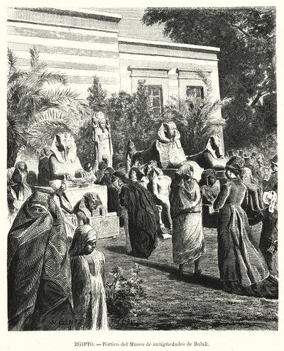 Pórtico del Museo Egipcio de Antigüedades, Bulaq, El Cairo, Egipto de Karl Wilhelm Gentz