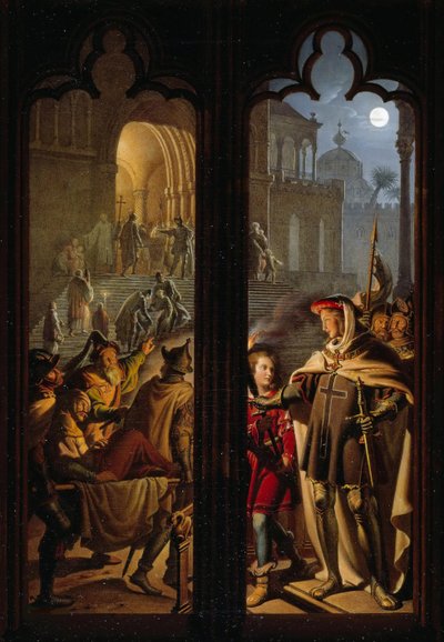 Caballeros teutónicos como ordenanzas en Jerusalén, 1824 de Karl Wilhelm Kolbe the Younger