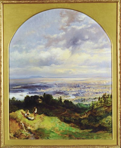 Blick auf Wien - Viena hacia 1860 ... (pintura sobre lienzo) de Karl the Elder Schweninger