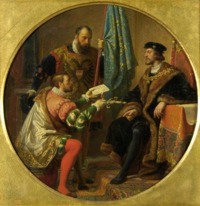 El emperador Carlos V y el rey Francisco I en Pavía 1525 de Karl von Blaas