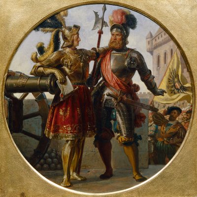Emperador Maximiliano I y Georg von Frundsberg de Karl von Blaas