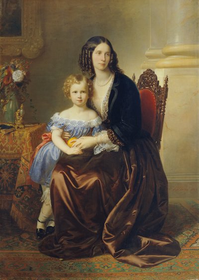 Leonie Countess Lanckorońska, née Countess Potocka, con su hijo Karl de Karl von Blaas