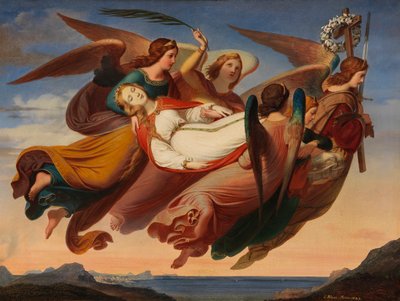 La traducción milagrosa del cuerpo de Santa Catalina de Alejandría a Sinaí, 1843 de Karl von Blaas