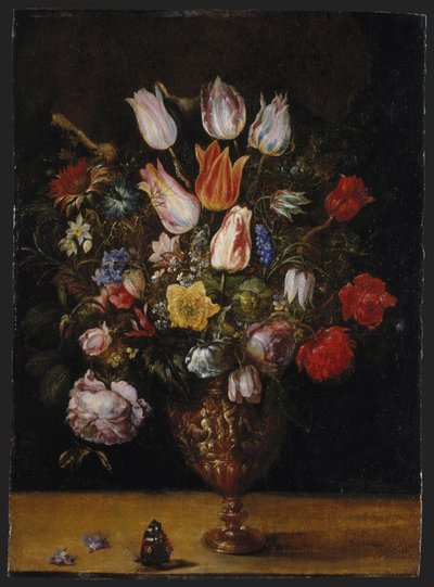 Flores en un jarrón de Kasper or Gaspar van den Hoecke