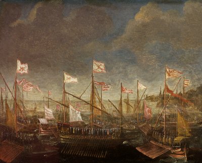 Paisaje Marino Mediterráneo con Galeras de Kasper van Eyck