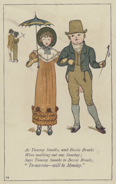 Como Tommy Snooks y Bessie Brooks (litografía en color) de Kate (after) Greenaway
