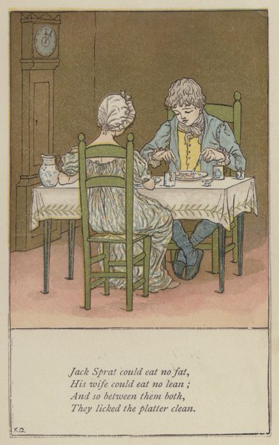 Jack Sprat no podía comer grasa de Kate (after) Greenaway