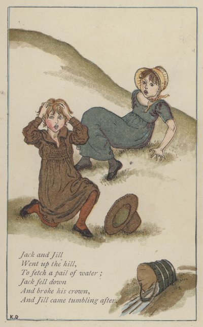 Jack y Jill (litografía a color) de Kate (after) Greenaway